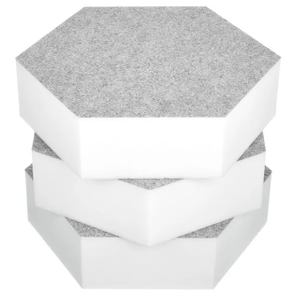 t.akustik Hexagon Melamine Light Grey 75