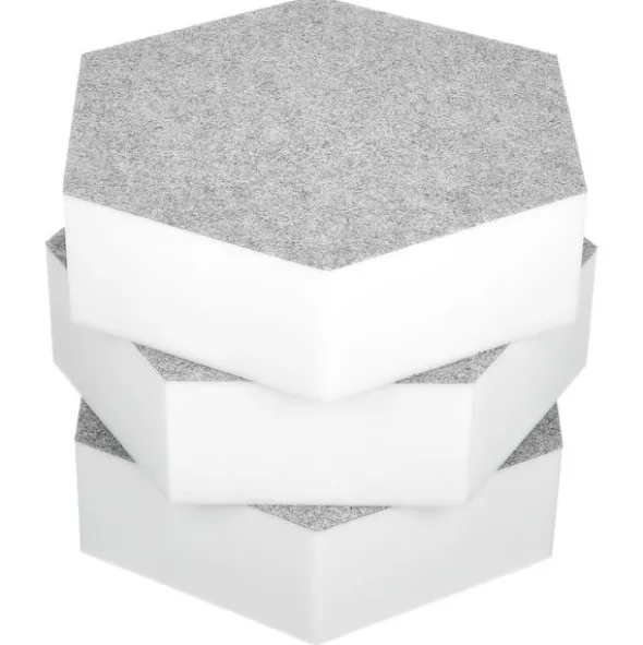 t.akustik Hexagon Melamine Light Grey 75