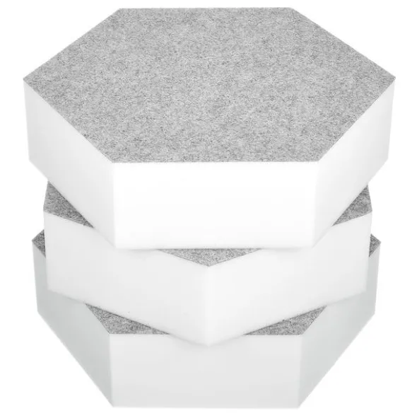 t.akustik Hexagon Melamine Light Grey 75