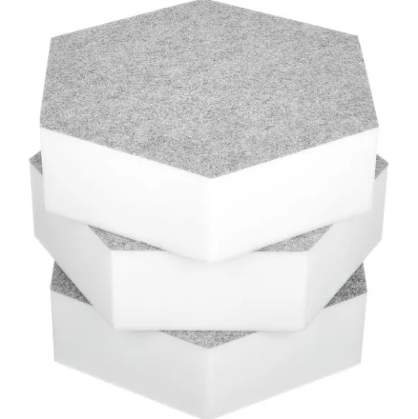 t.akustik Hexagon Melamine Light Grey 75