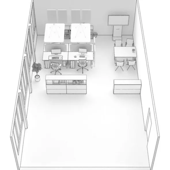 t.akustik Office Set Open Plan WH