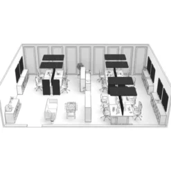 t.akustik Office Set Open Plan 12 BK