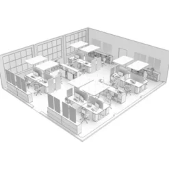 t.akustik Office Set Open Plan 16 WH