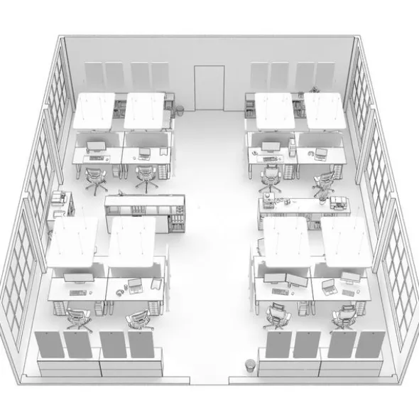 t.akustik Office Set Open Plan 16 WH