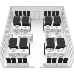 t.akustik Office Set Open Plan 16 BK