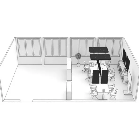 t.akustik Office Set Open Plan BK