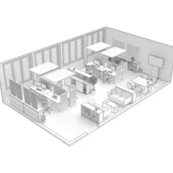 t.akustik Office Set Open Plan 8 WH