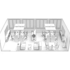 t.akustik Office Set Open Plan 8 WH