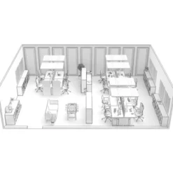 t.akustik Office Set Open Plan 12 WH