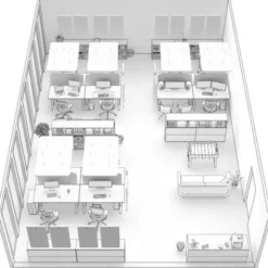 t.akustik Office Set Open Plan 12 WH
