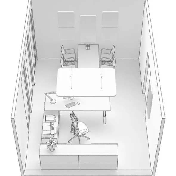 t.akustik Office Set Single WH
