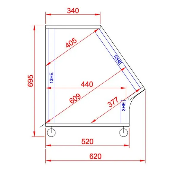 Thon Studio Side Rack XL 10U oak